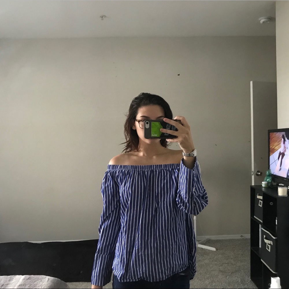 Striped Off the Shoulder Shirt